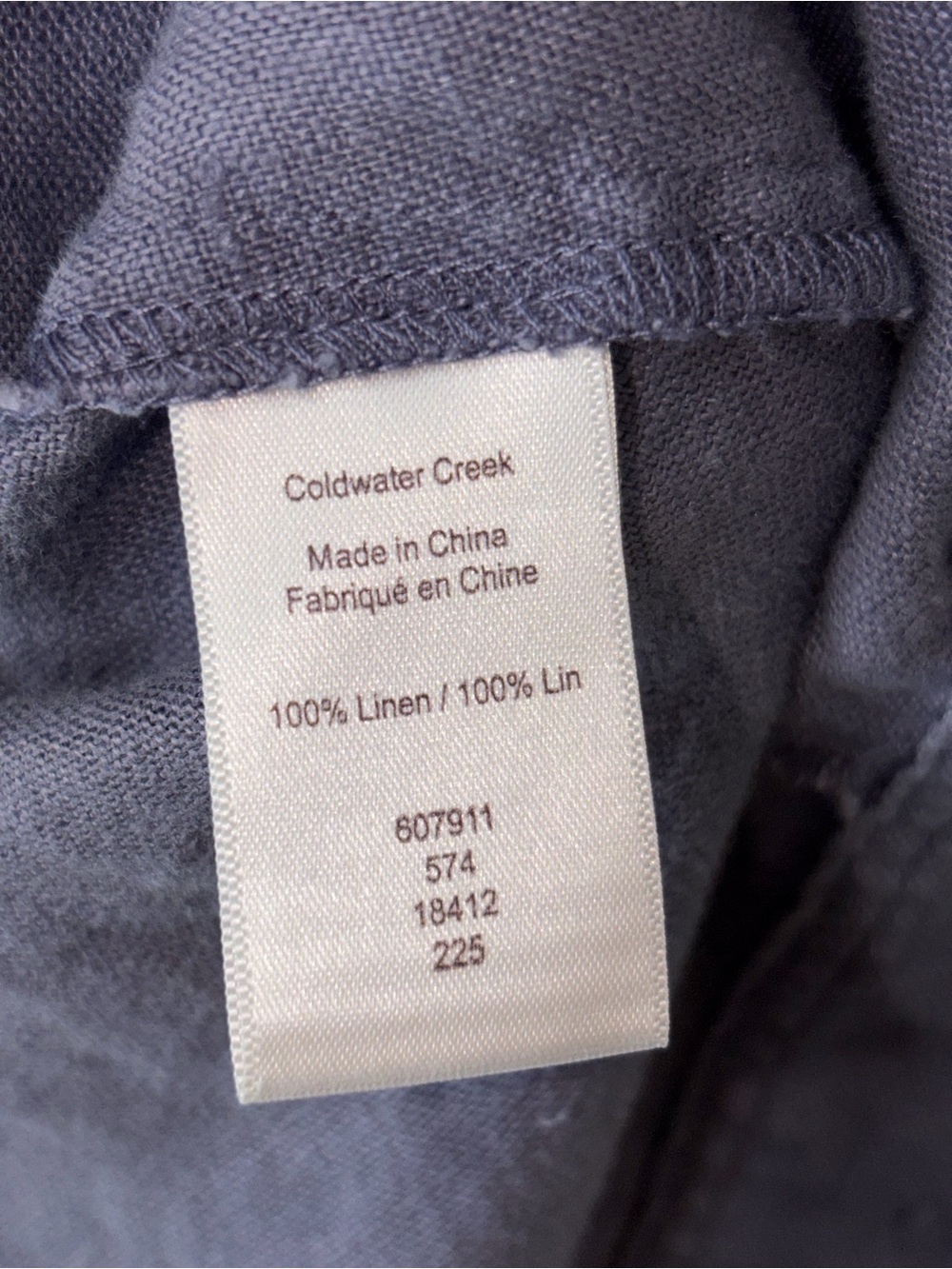 Coldwater Creek Women's Blue Button-Front short linen Jacket - Picture 4 of 4